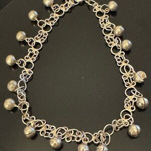 Sterling Silver Bell Charm Bracelet Anklet Ornate Chain Adjustable 925